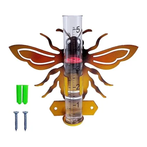 SECRET DESIRE Fence Mounting Landscape Glass Tube Animal Rain Gauge for Yard Backyard Lawn