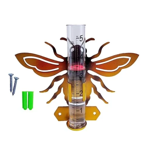 SECRET DESIRE Fence Mounting Landscape Glass Tube Animal Rain Gauge for Yard Backyard Lawn