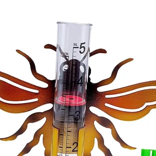 SECRET DESIRE Fence Mounting Landscape Glass Tube Animal Rain Gauge for Yard Backyard Lawn