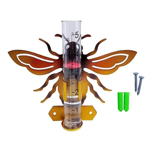 SECRET DESIRE Fence Mounting Landscape Glass Tube Animal Rain Gauge for Yard Backyard Lawn