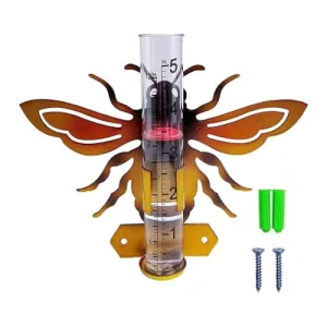 SECRET DESIRE Fence Mounting Landscape Glass Tube Animal Rain Gauge for Yard Backyard Lawn