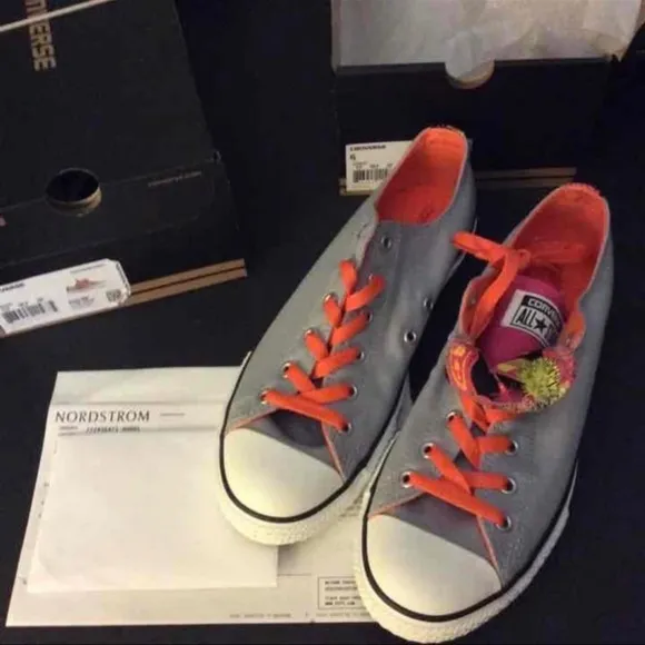 Size 6 Youth Gray Double Tongue Converse Hawaiian Tropical New in box TWO pair