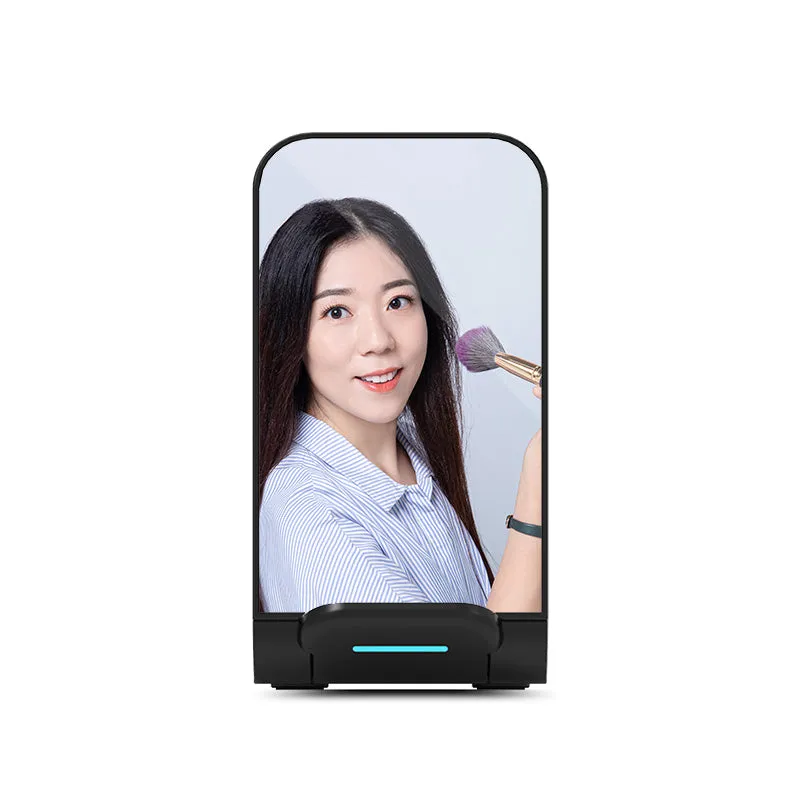 Small Vanity Make Up Mirror Wireless Charge Phone Foldable Mirror Adjustable Height