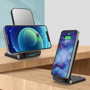 Small Vanity Make Up Mirror Wireless Charge Phone Foldable Mirror Adjustable Height