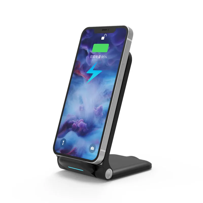 Small Vanity Make Up Mirror Wireless Charge Phone Foldable Mirror Adjustable Height