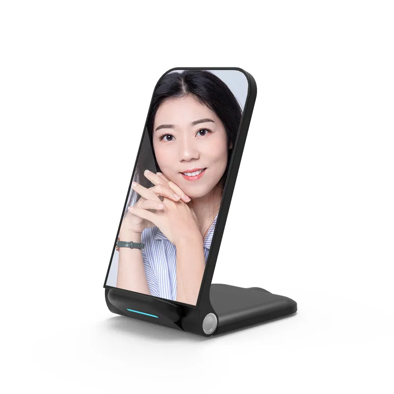 Small Vanity Make Up Mirror Wireless Charge Phone Foldable Mirror Adjustable Height