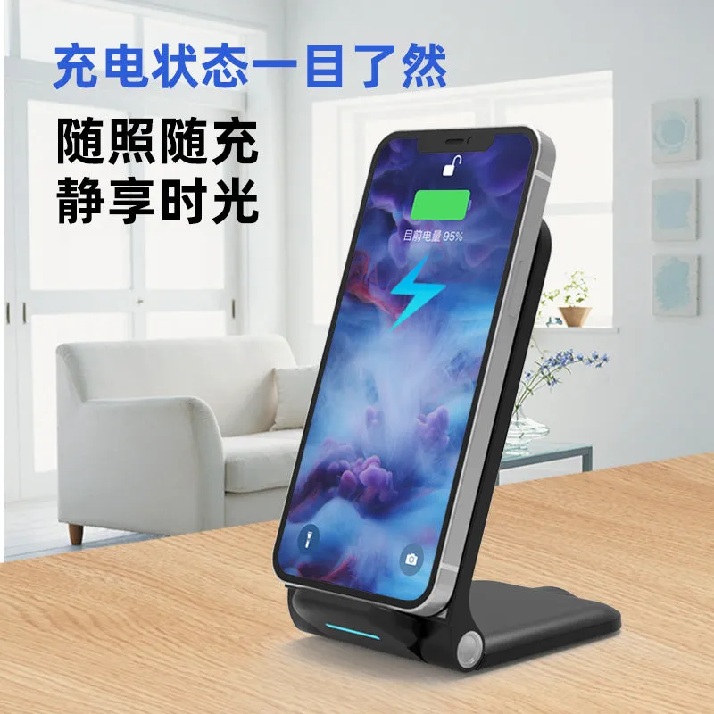 Small Vanity Make Up Mirror Wireless Charge Phone Foldable Mirror Adjustable Height