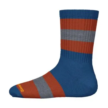 Smartwool Hike Full Cushion Striped Crew Socks - Laguna Blue