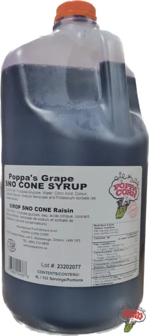 SNK003 - Grape Snow Cone Syrup - 4L Jug