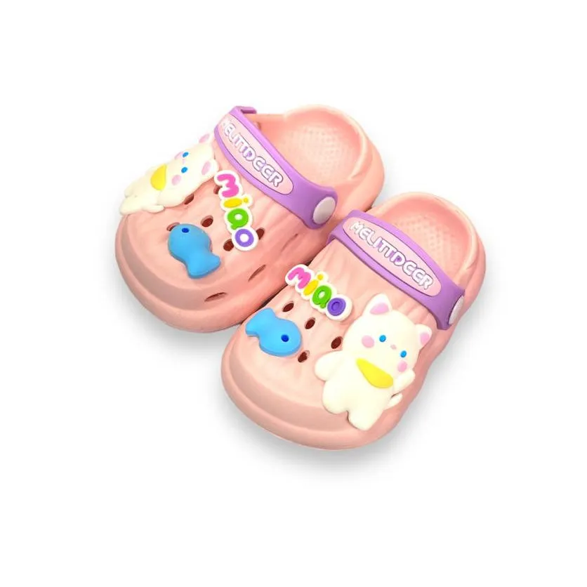 Soft Rubber Sole Cat Crocs-Pink