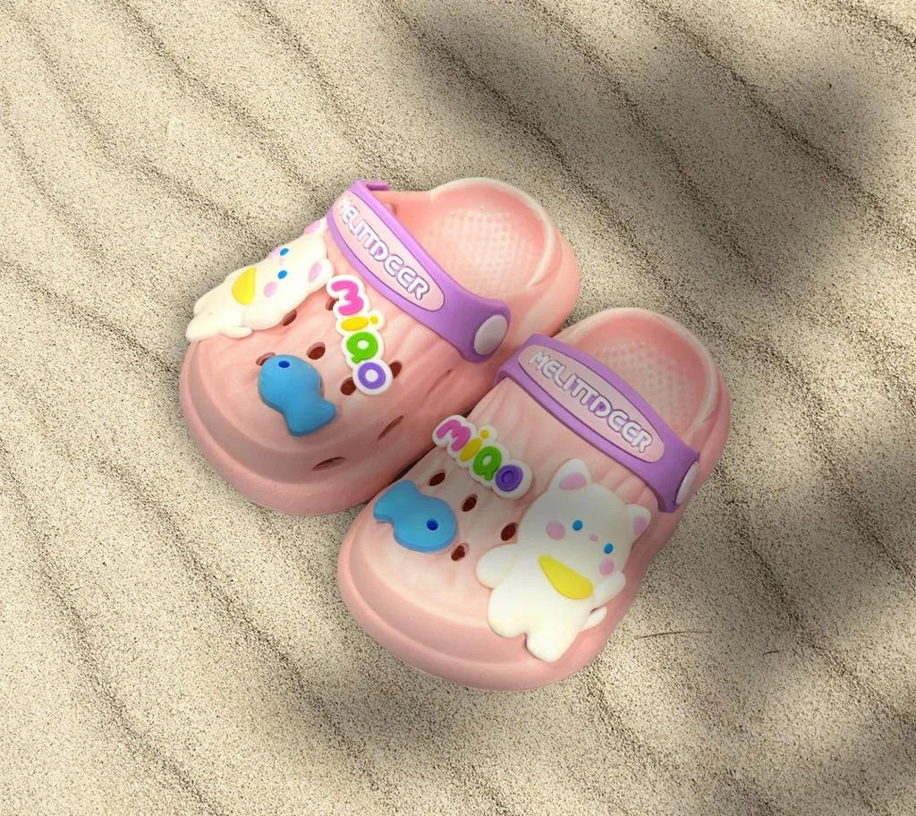 Soft Rubber Sole Cat Crocs-Pink