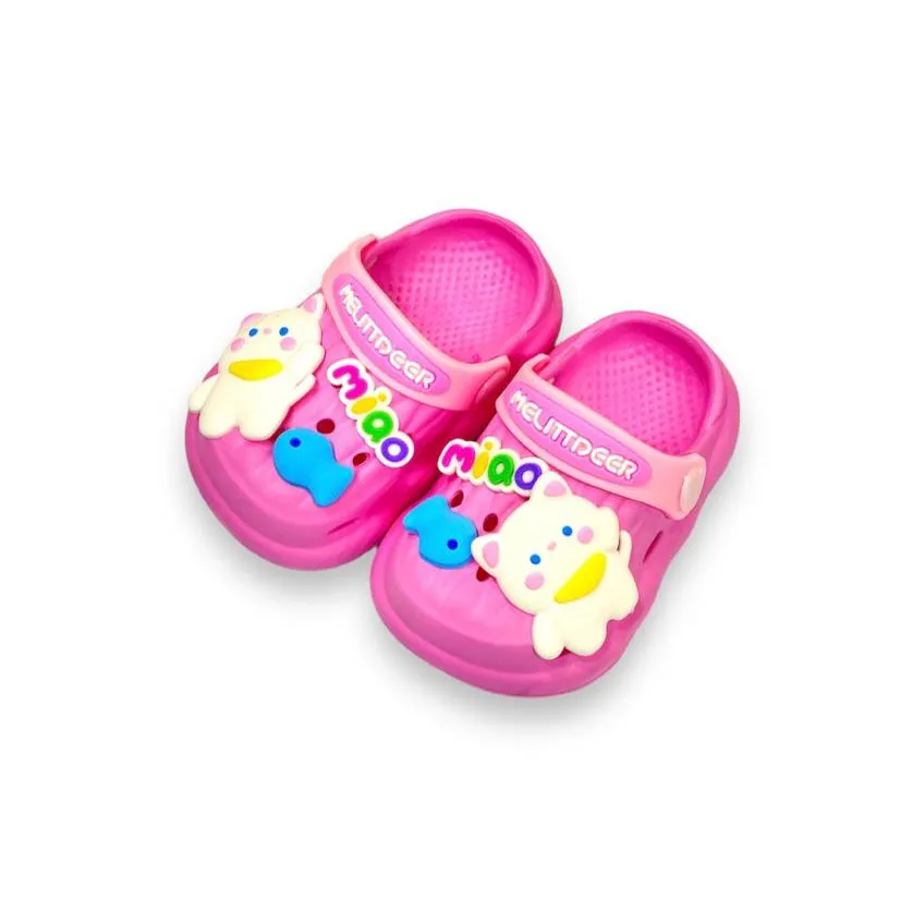 Soft Rubber Sole Cat Crocs-Pink