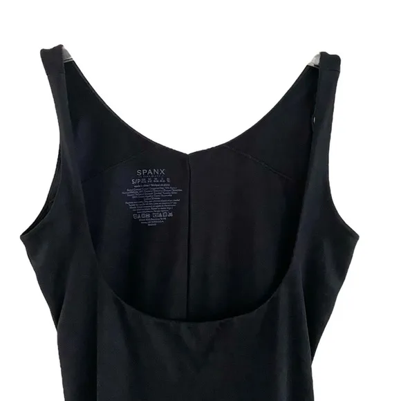Spanx Power Conceal-Her Open-Bust Mid-Thigh Bodysuit Black Size Small