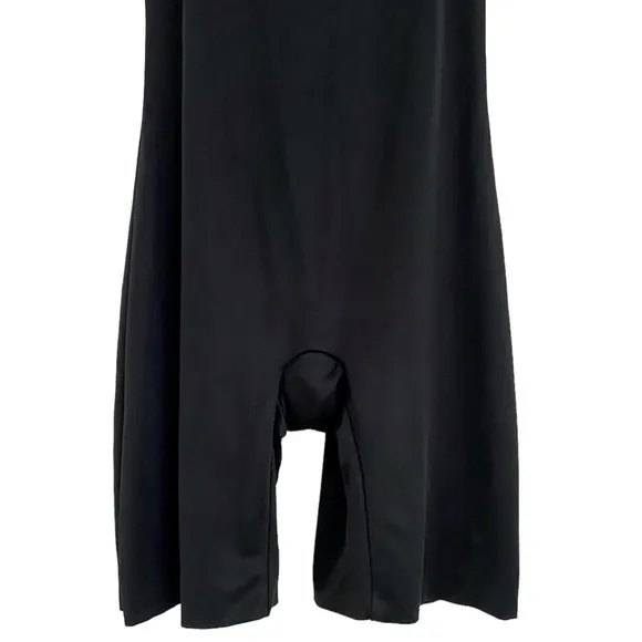Spanx Power Conceal-Her Open-Bust Mid-Thigh Bodysuit Black Size Small