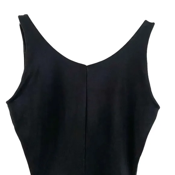 Spanx Power Conceal-Her Open-Bust Mid-Thigh Bodysuit Black Size Small