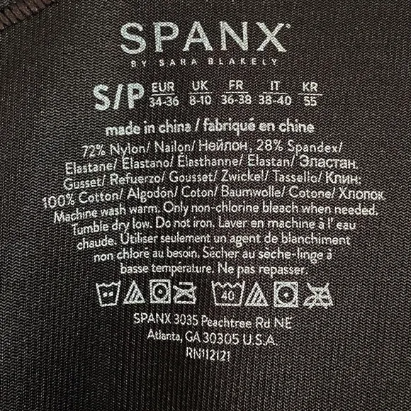 Spanx Power Conceal-Her Open-Bust Mid-Thigh Bodysuit Black Size Small