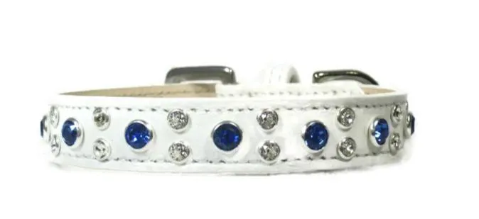 Stella Jewel 2 Tone Cluster Leather Dog Collar