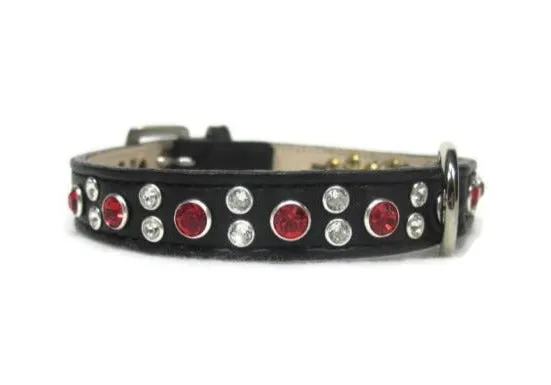 Stella Jewel 2 Tone Cluster Leather Dog Collar