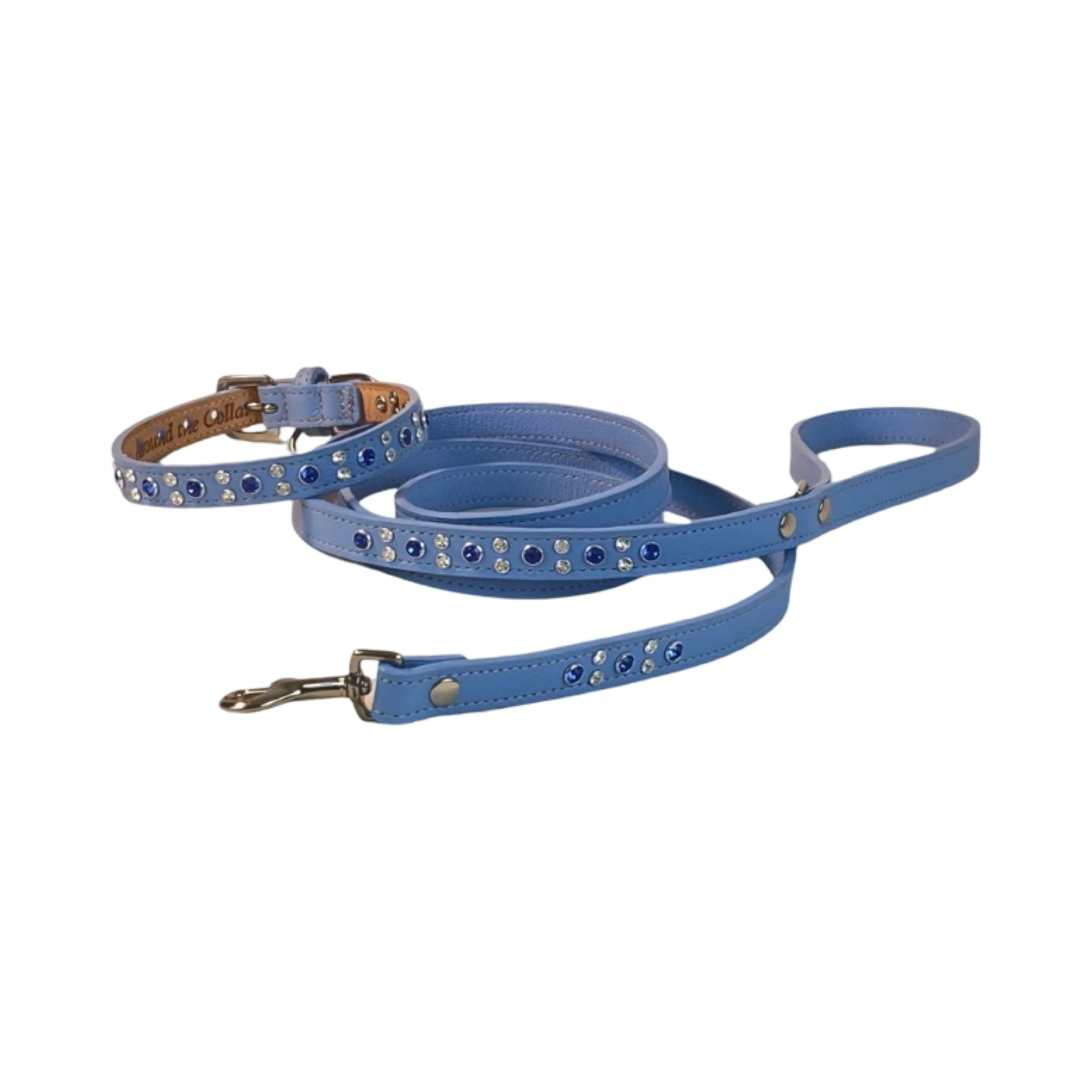 Stella Jewel 2 Tone Cluster Leather Dog Collar