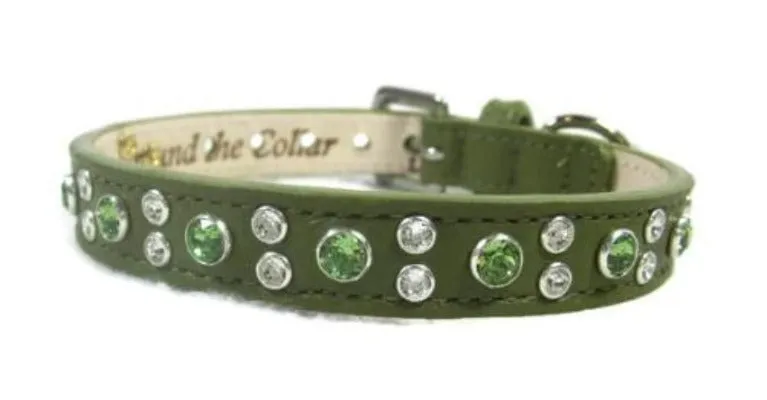 Stella Jewel 2 Tone Cluster Leather Dog Collar