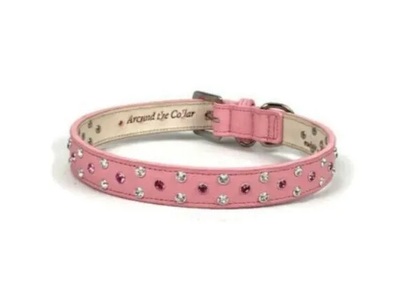 Stella Jewel 2 Tone Cluster Leather Dog Collar