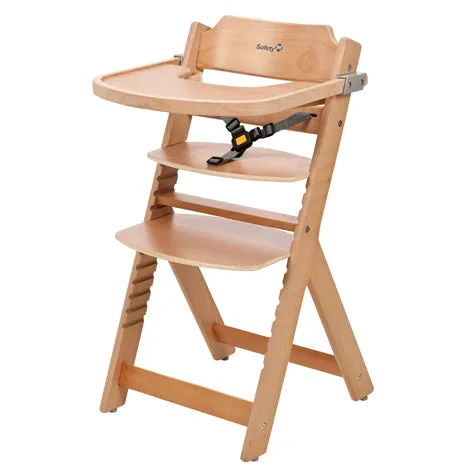 Timba Adjustable Height Wooden High Chair & Tray | Natural | 6m - 10 years