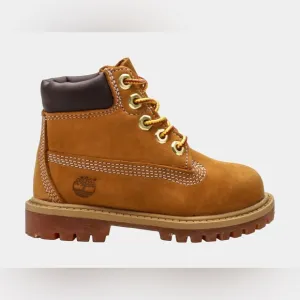 Timberland Kids 6in Prem Wheat Nubuck Boots - Size 8.5 - G56-4