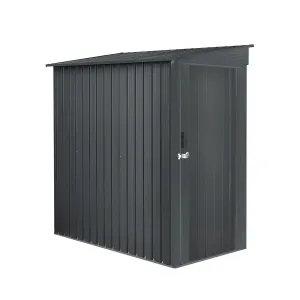 TMG Industrial 3’ x 6’ Galvanized Metal Pent Shed, 29 GA Corrugated Metal, 75“ Upper edge, TMG-MS0306