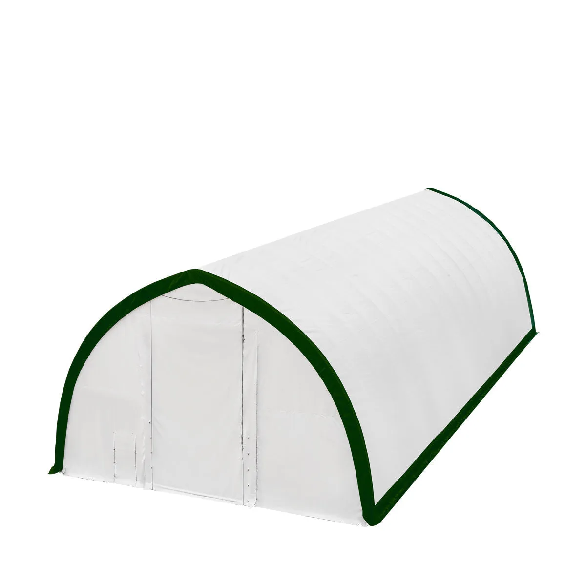 TMG-ST4061E 40' x 60' Peak Ceiling Storage Shelter, Single Truss, 11oz PE Cover, 13' W x 16' H Wide Open Door on Two End Walls