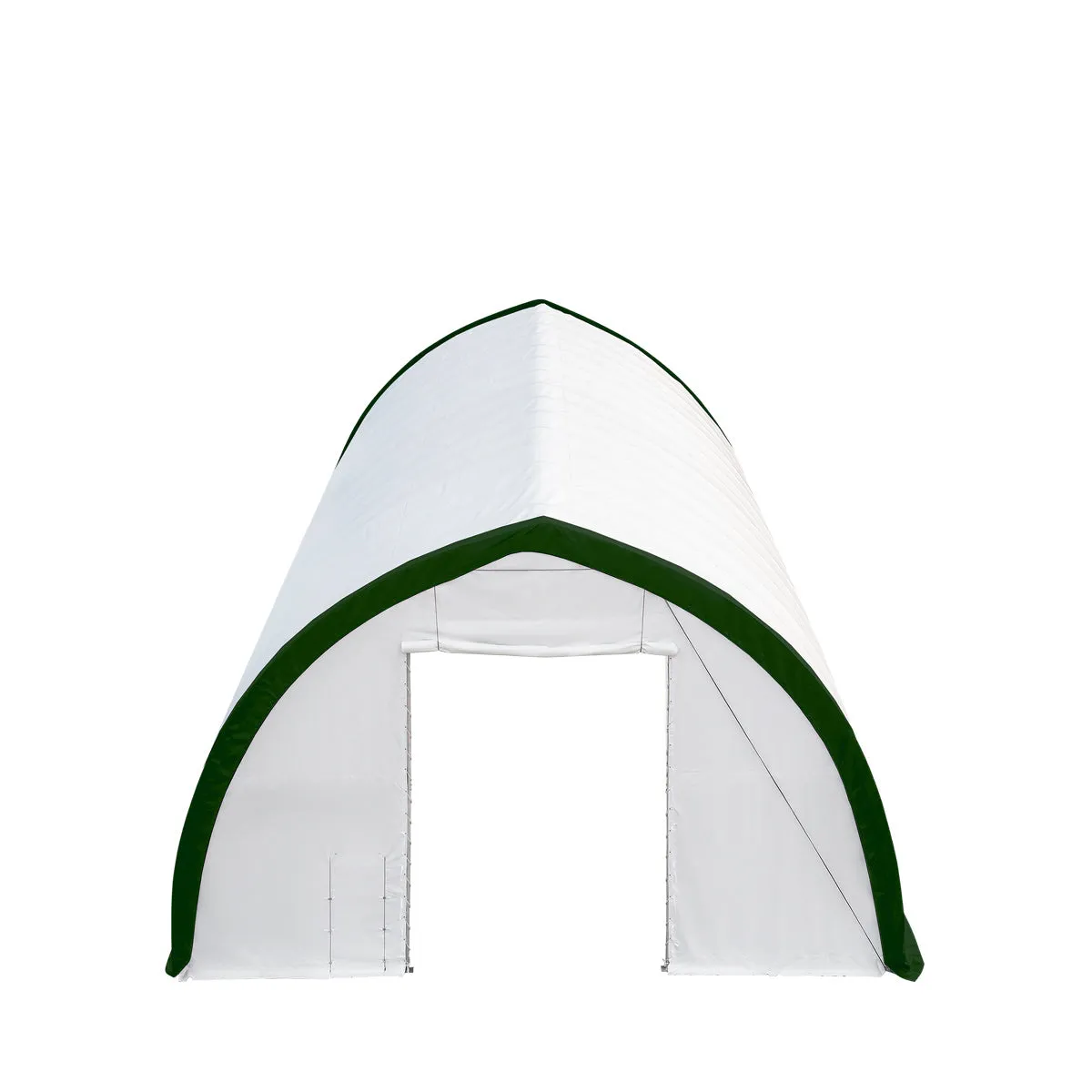 TMG-ST4061E 40' x 60' Peak Ceiling Storage Shelter, Single Truss, 11oz PE Cover, 13' W x 16' H Wide Open Door on Two End Walls