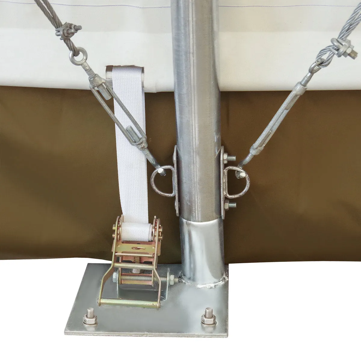 TMG-ST4061E 40' x 60' Peak Ceiling Storage Shelter, Single Truss, 11oz PE Cover, 13' W x 16' H Wide Open Door on Two End Walls