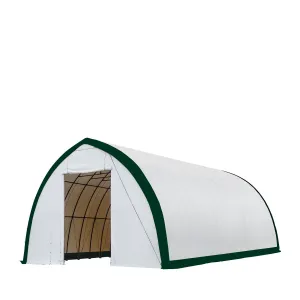 TMG-ST4061E 40' x 60' Peak Ceiling Storage Shelter, Single Truss, 11oz PE Cover, 13' W x 16' H Wide Open Door on Two End Walls