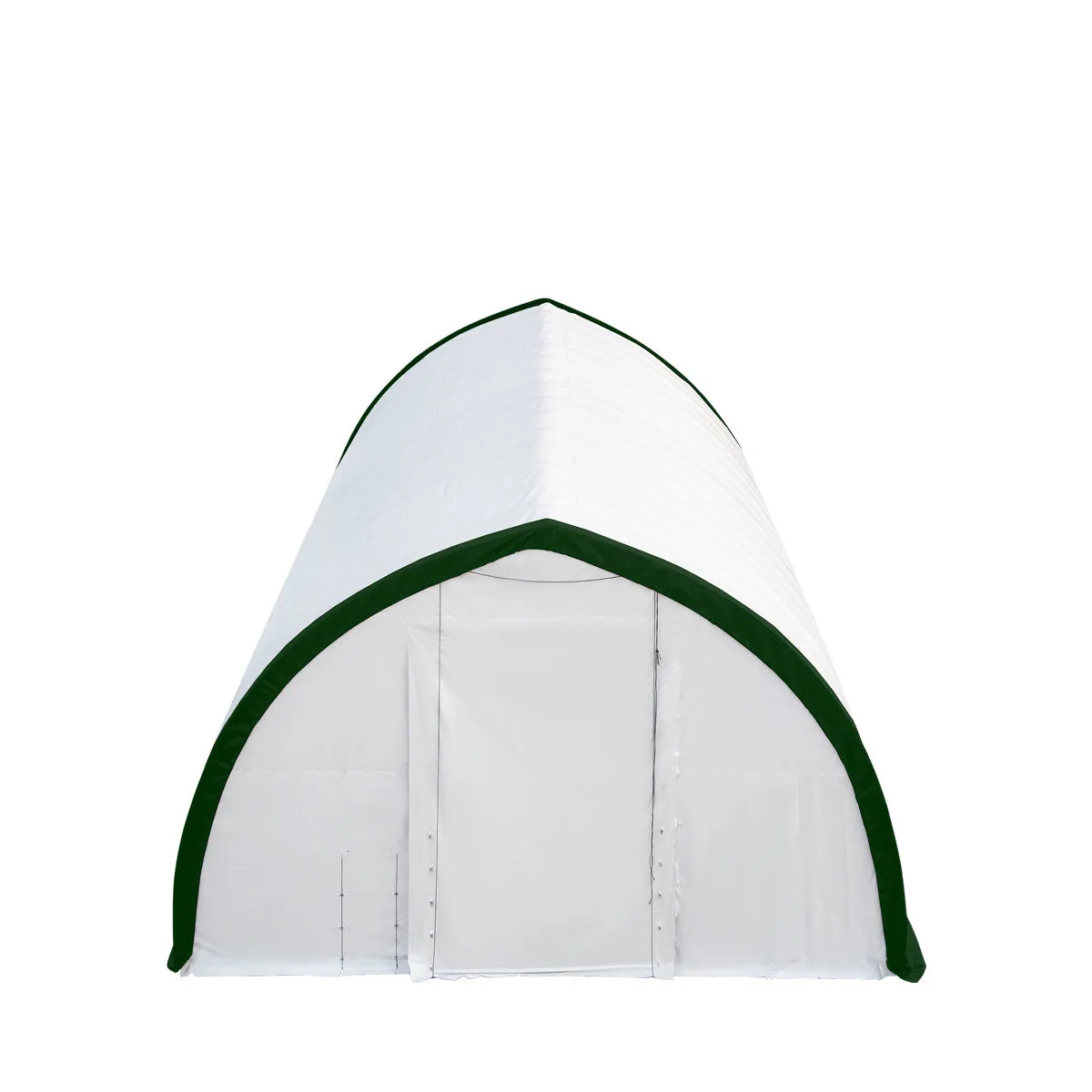 TMG-ST4061E 40' x 60' Peak Ceiling Storage Shelter, Single Truss, 11oz PE Cover, 13' W x 16' H Wide Open Door on Two End Walls