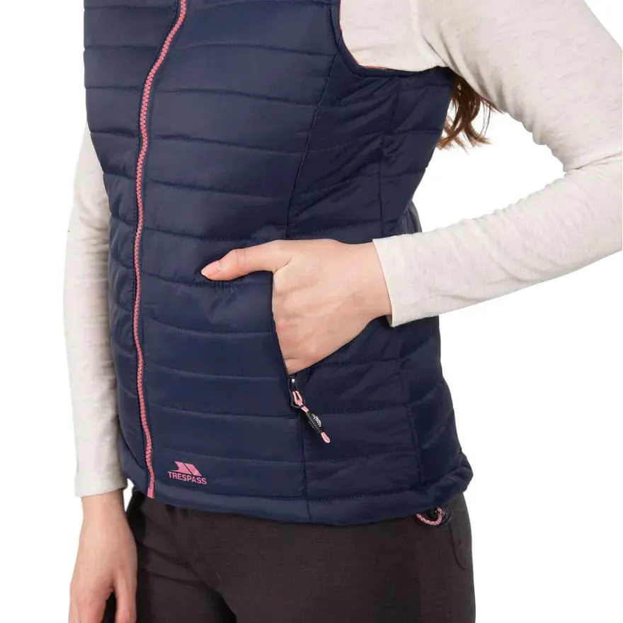 Trespass Womens Hooded Padded Gilet Aretha - Navy