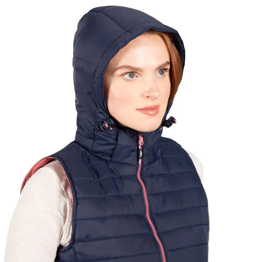 Trespass Womens Hooded Padded Gilet Aretha - Navy