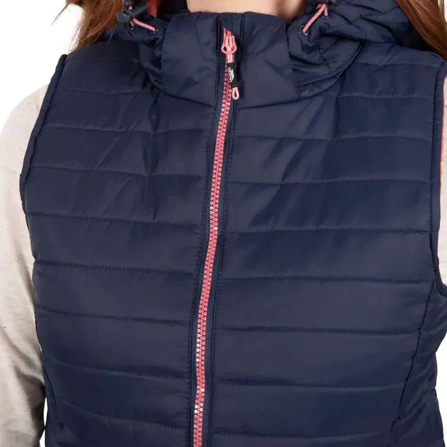 Trespass Womens Hooded Padded Gilet Aretha - Navy