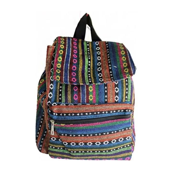 Tribal Boho Canvas Multi Colored Back Pack