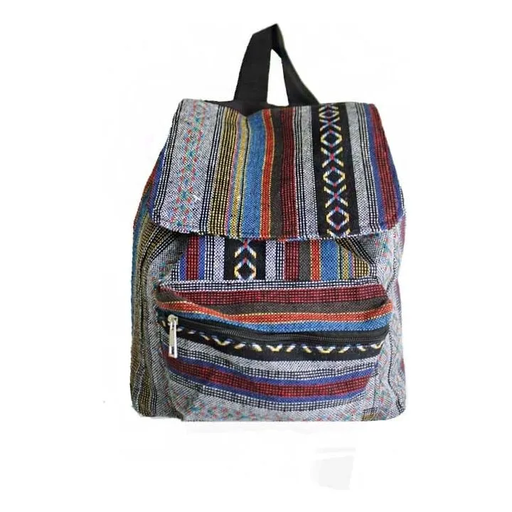 Tribal Boho Canvas Multi Colored Back Pack