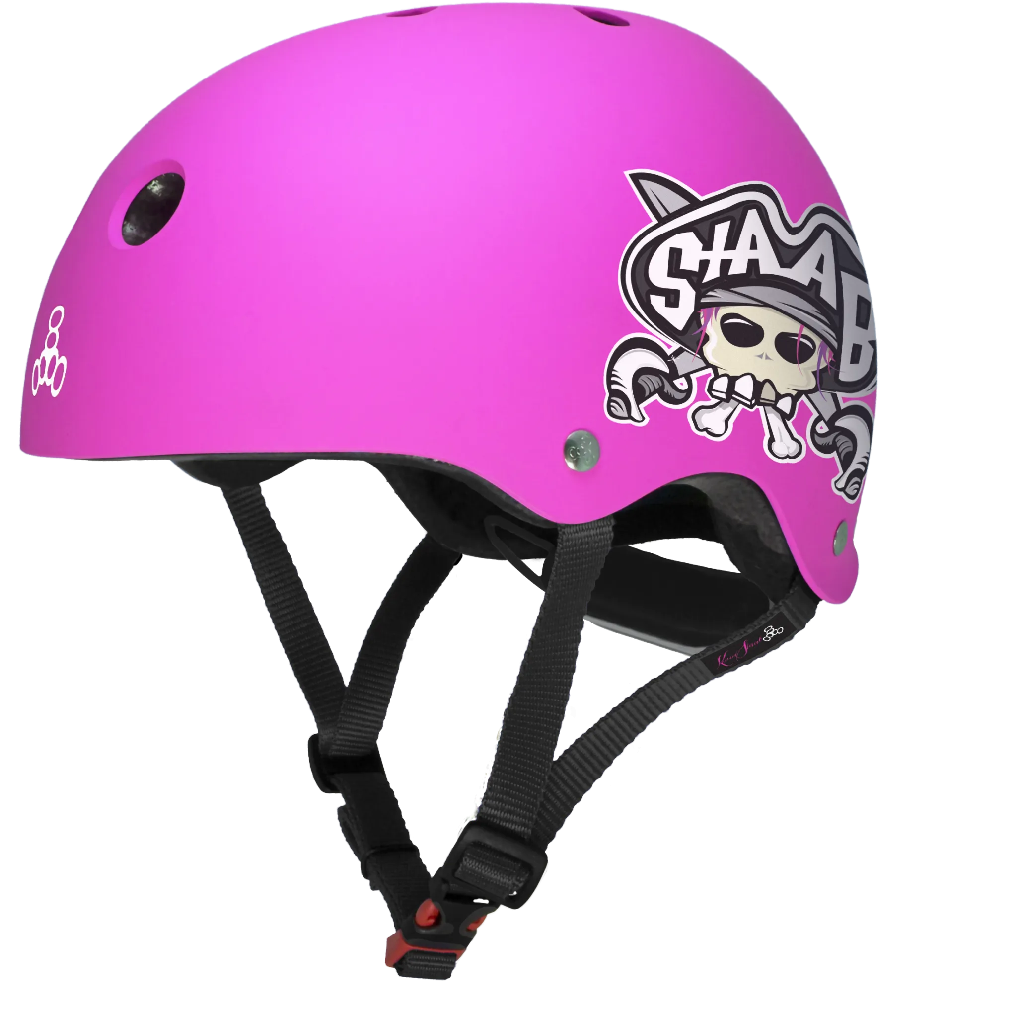 Triple 8 LIL 8 Certified Youth Staab Helmet Neon Pink Rubber