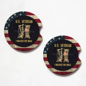US Veteran, I Walked The Walk 2.75" Car Coasters