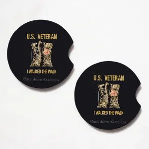 US Veteran, I Walked The Walk 2.75" Car Coasters