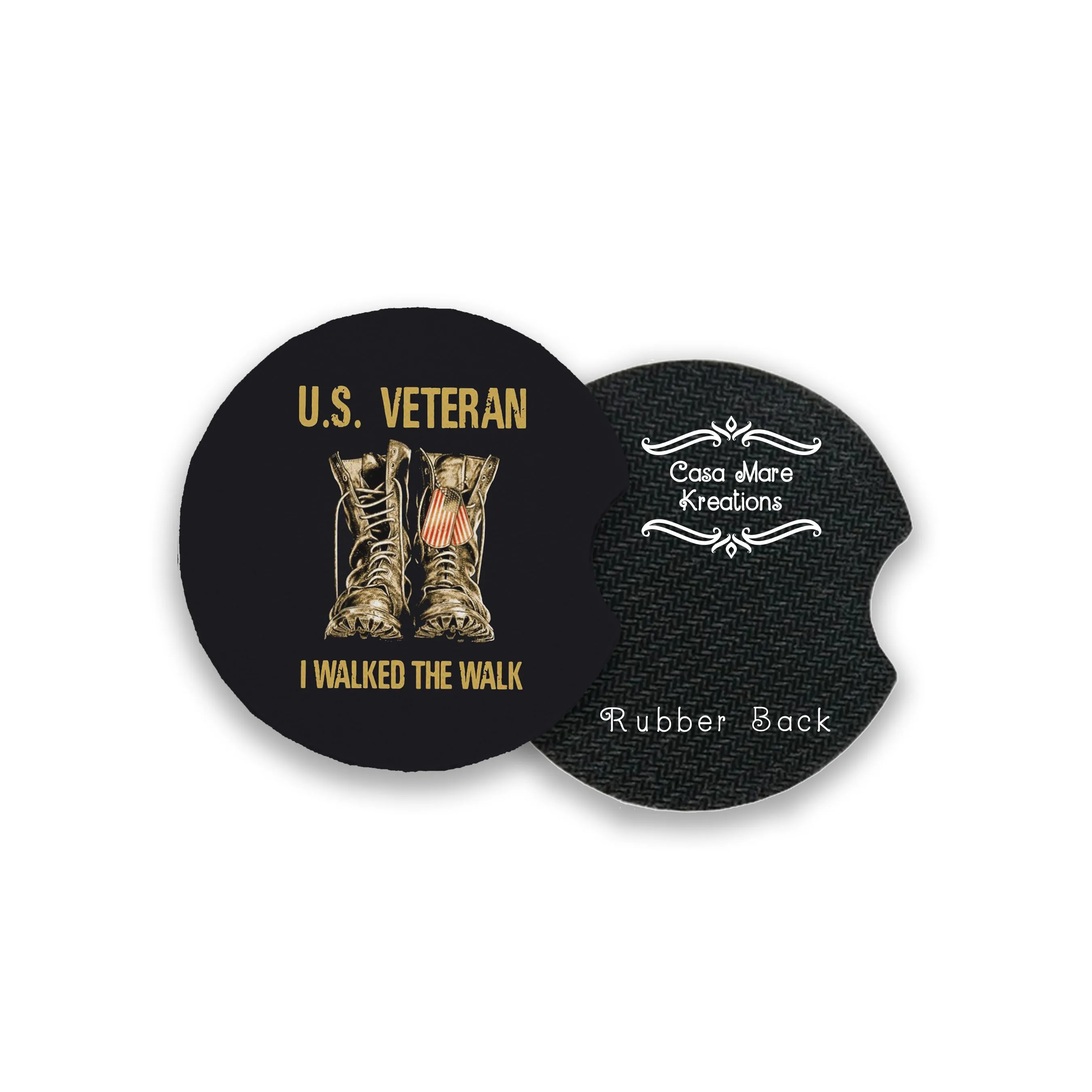 US Veteran, I Walked The Walk 2.75" Car Coasters