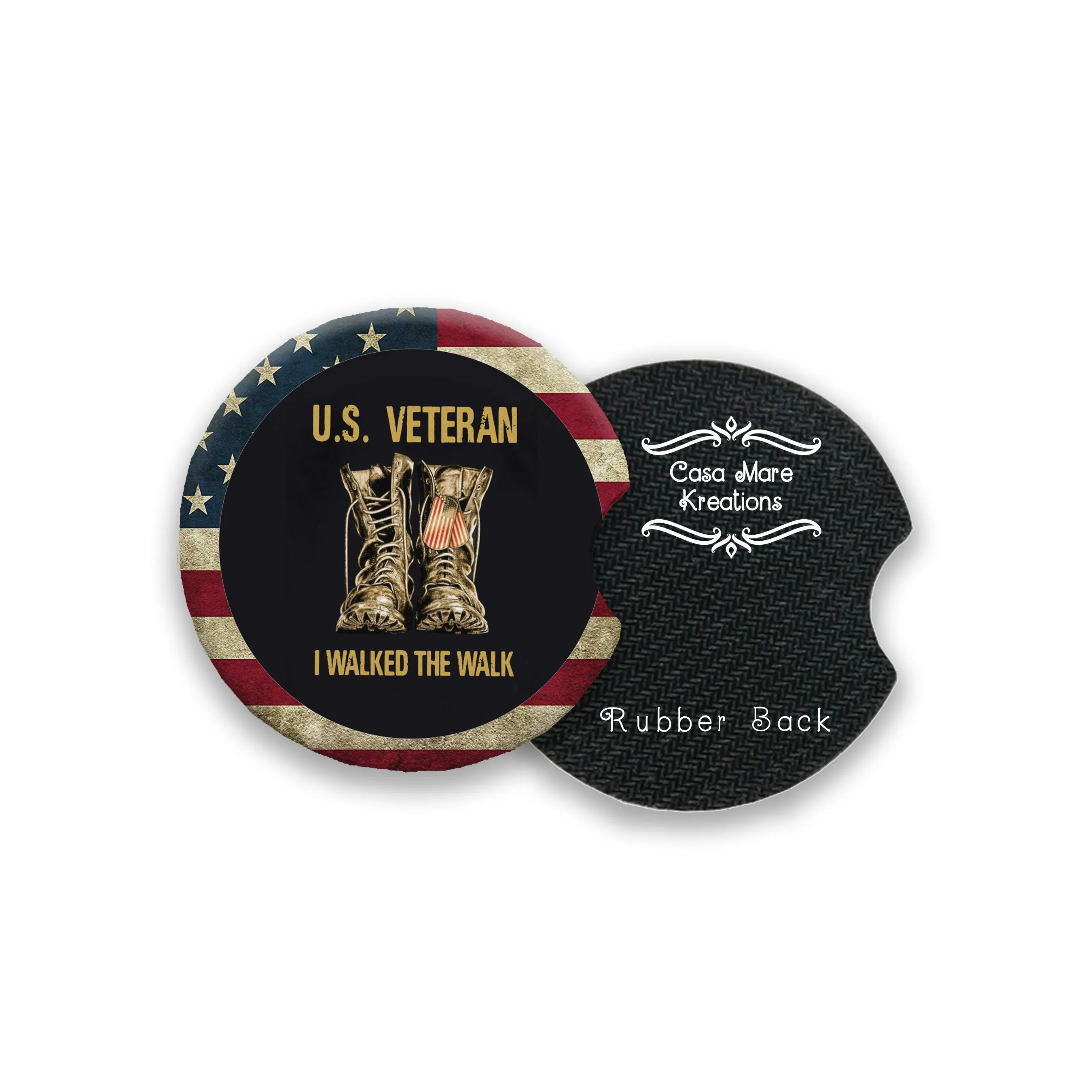 US Veteran, I Walked The Walk 2.75" Car Coasters