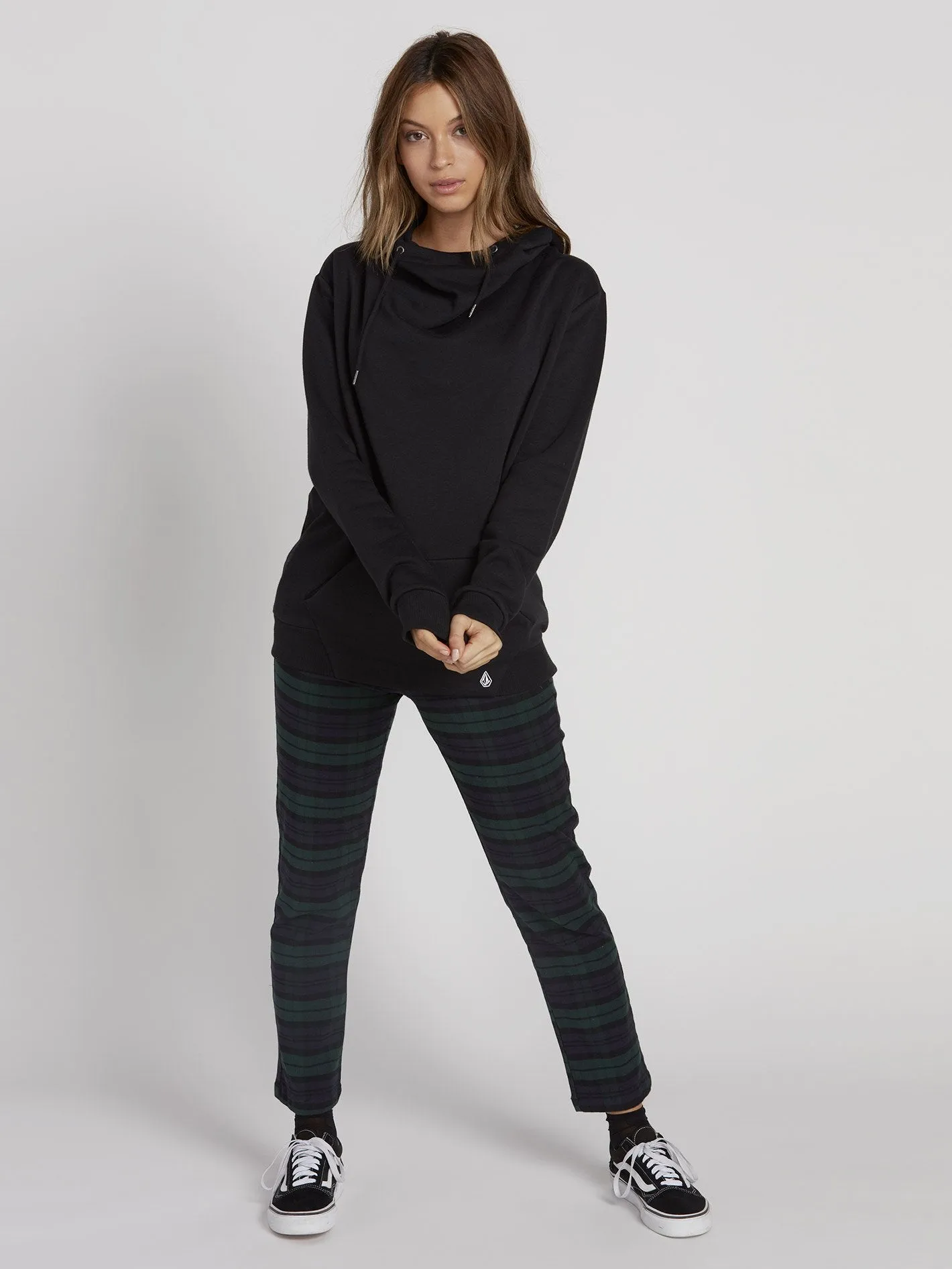 Walk On By High Neck Kapuzenpullover - Black
