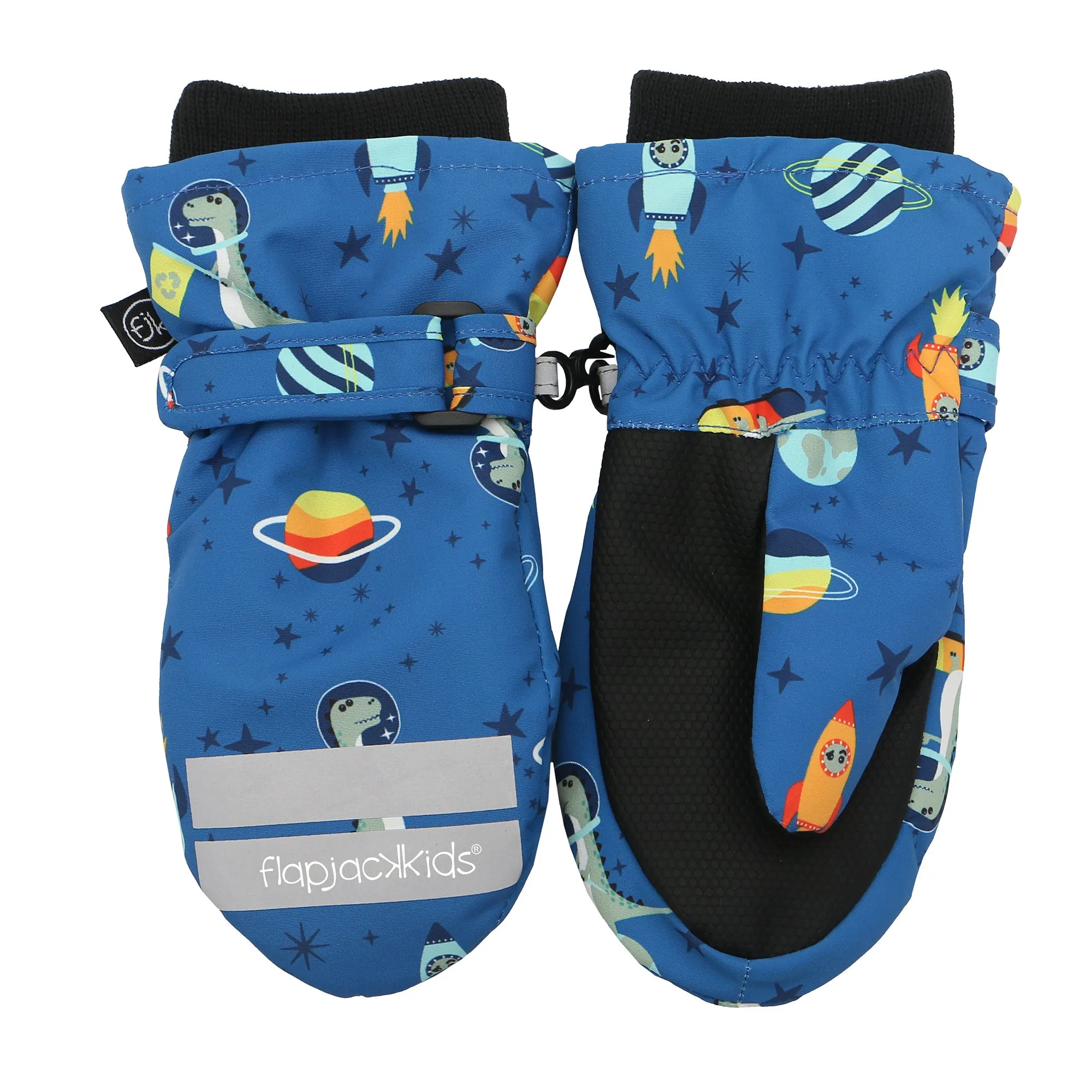 Water Repellent Ski Mittens - Dino Blue