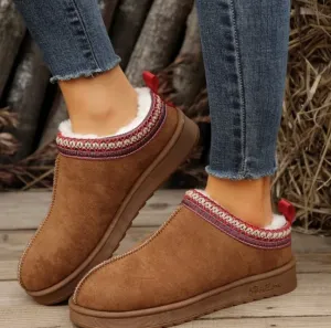 Women's Christmas Indoor Slip-On Suede Snow Boots