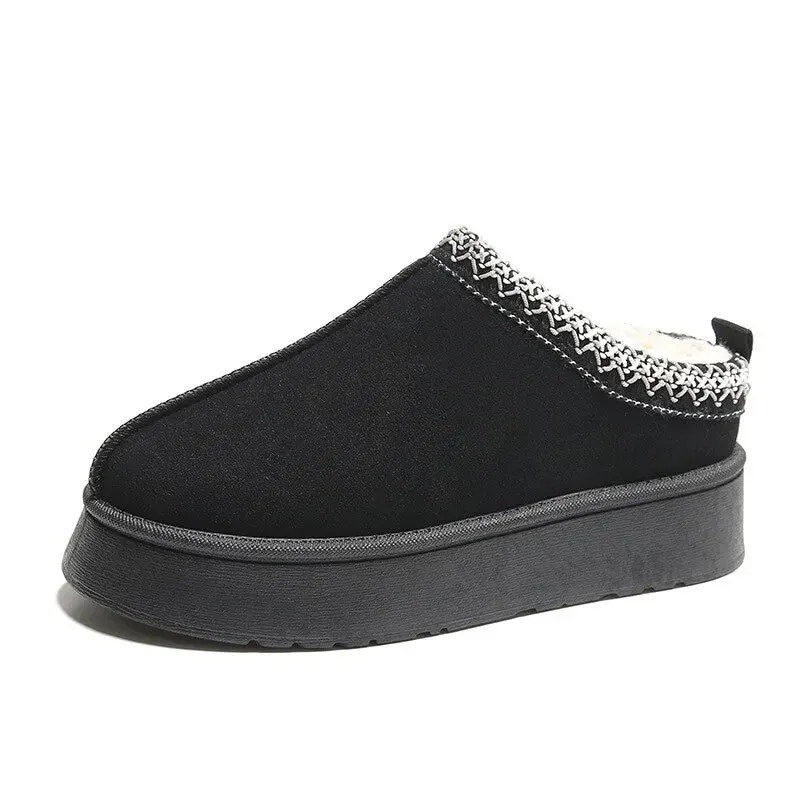 Women's Christmas Indoor Slip-On Suede Snow Boots