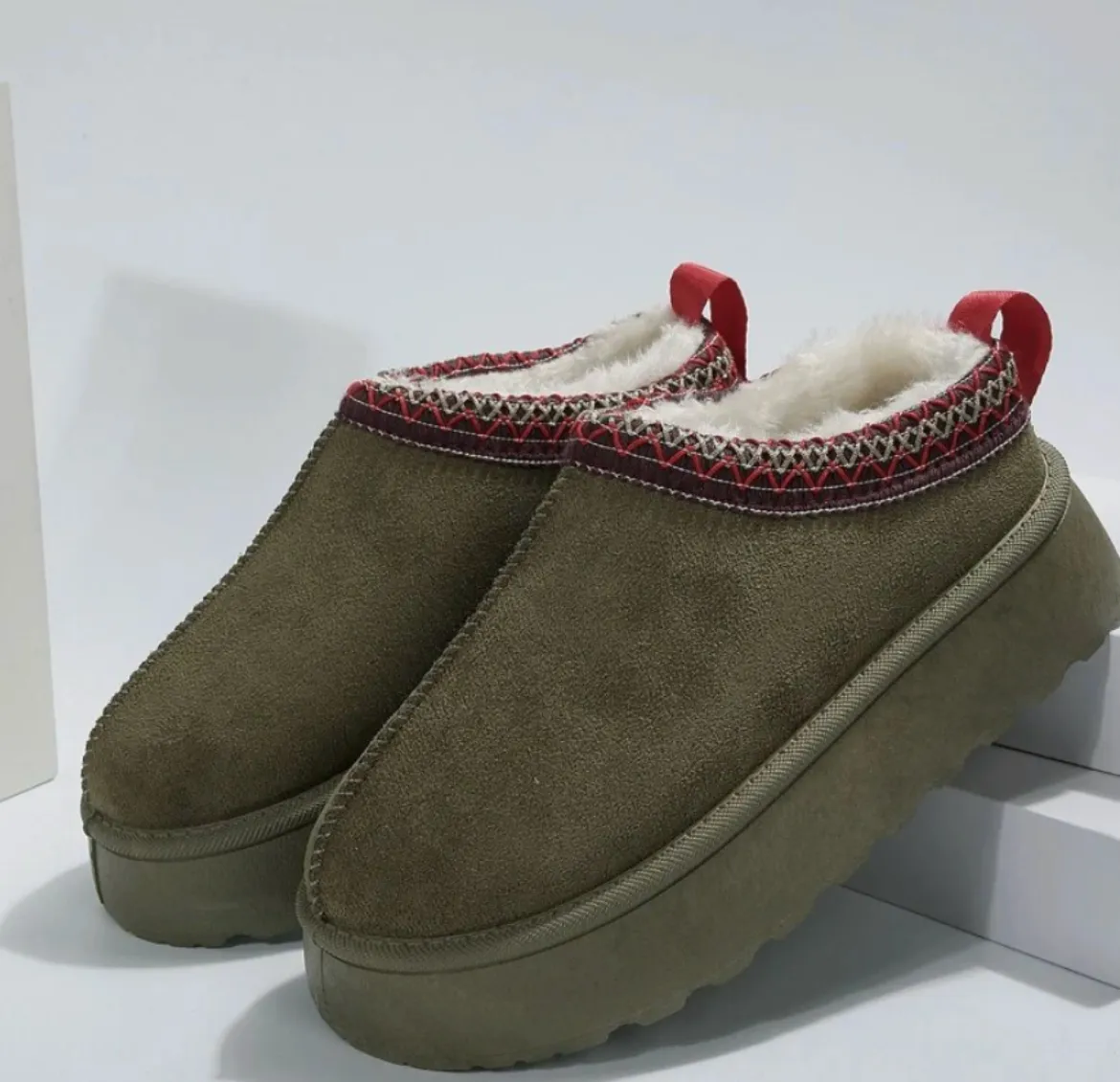 Women's Christmas Indoor Slip-On Suede Snow Boots