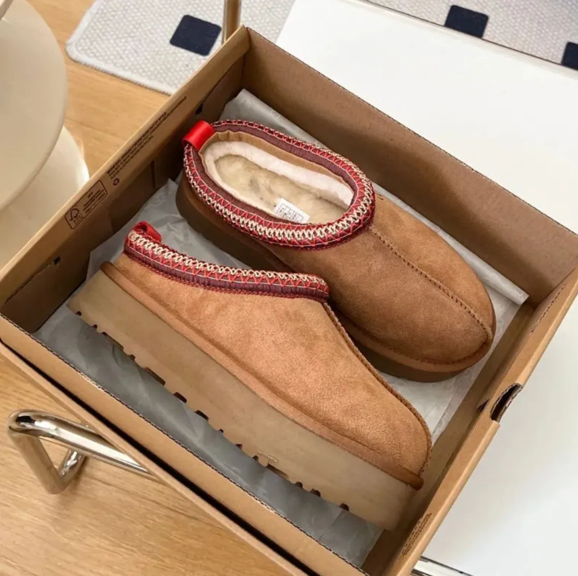 Women's Christmas Indoor Slip-On Suede Snow Boots