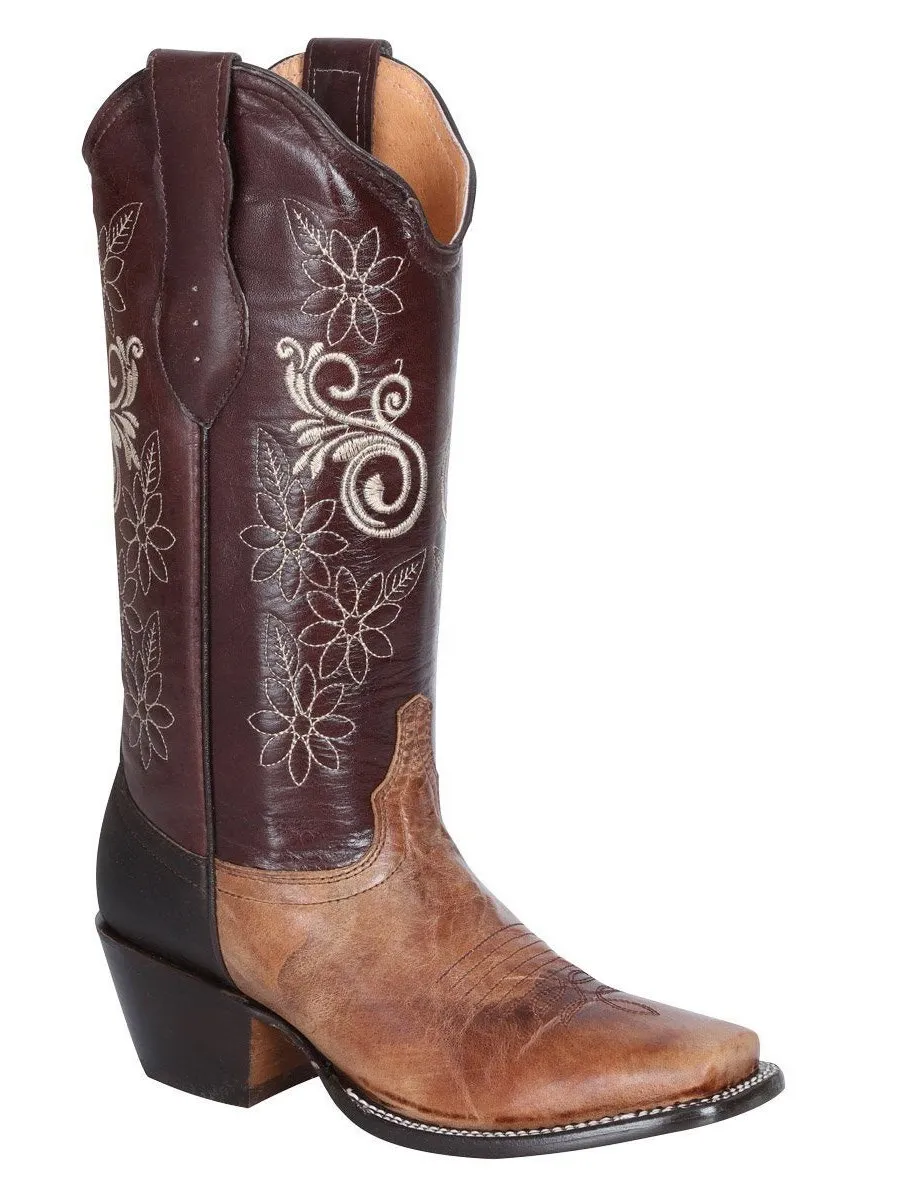 Women's Classic Dublin Bovine Leather Rodeo Boots 'El General' Taupe Color 41775